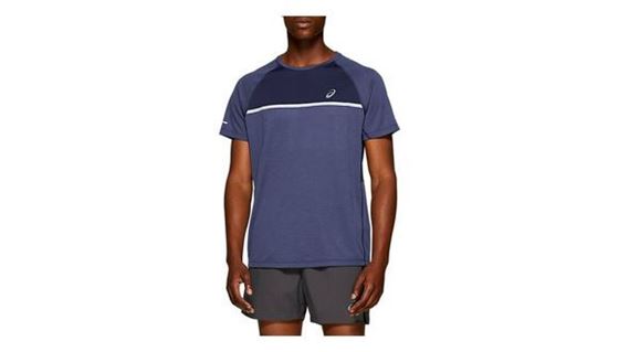 Picture of Asics Mens Running SS Top - Peacoat Heather