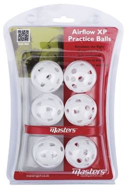 Picture of Masters Airflow Practice Balls White (Pack of 6)