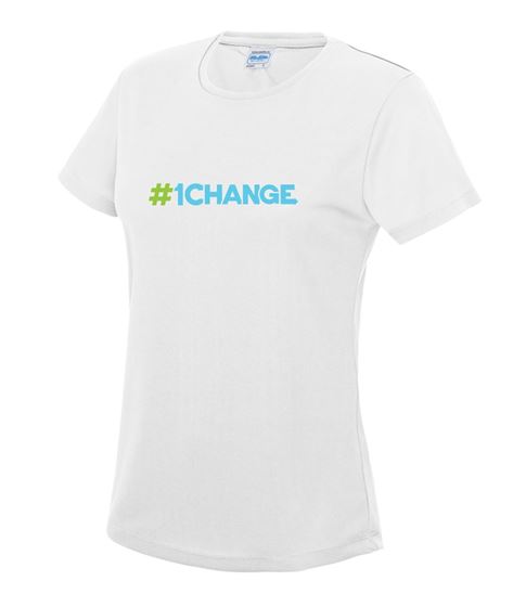 Picture of BSLM - #1CHANGE? - Ladies White Tee