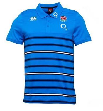 Picture of Canterbury England 18/19 Cotton Jersey Stripe Polo - Directoire Blue
