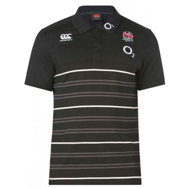 Picture of Canterbury England 18/19 Cotton Jersey Stripe Polo - Anthracite